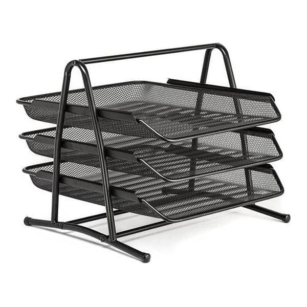 Letter Tray Metal Mesh Black