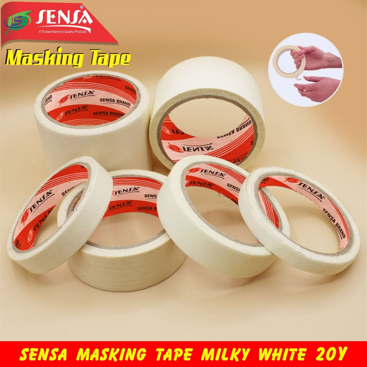 Sensa Masking Tape Milky White 20Y