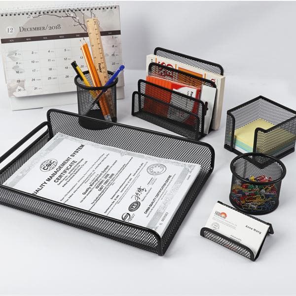 Metal Mesh Desk Organizer Set