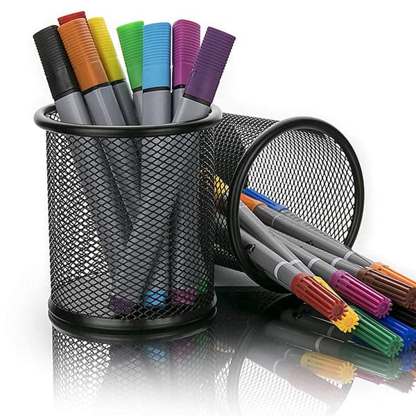 Pen Jar metal mesh round